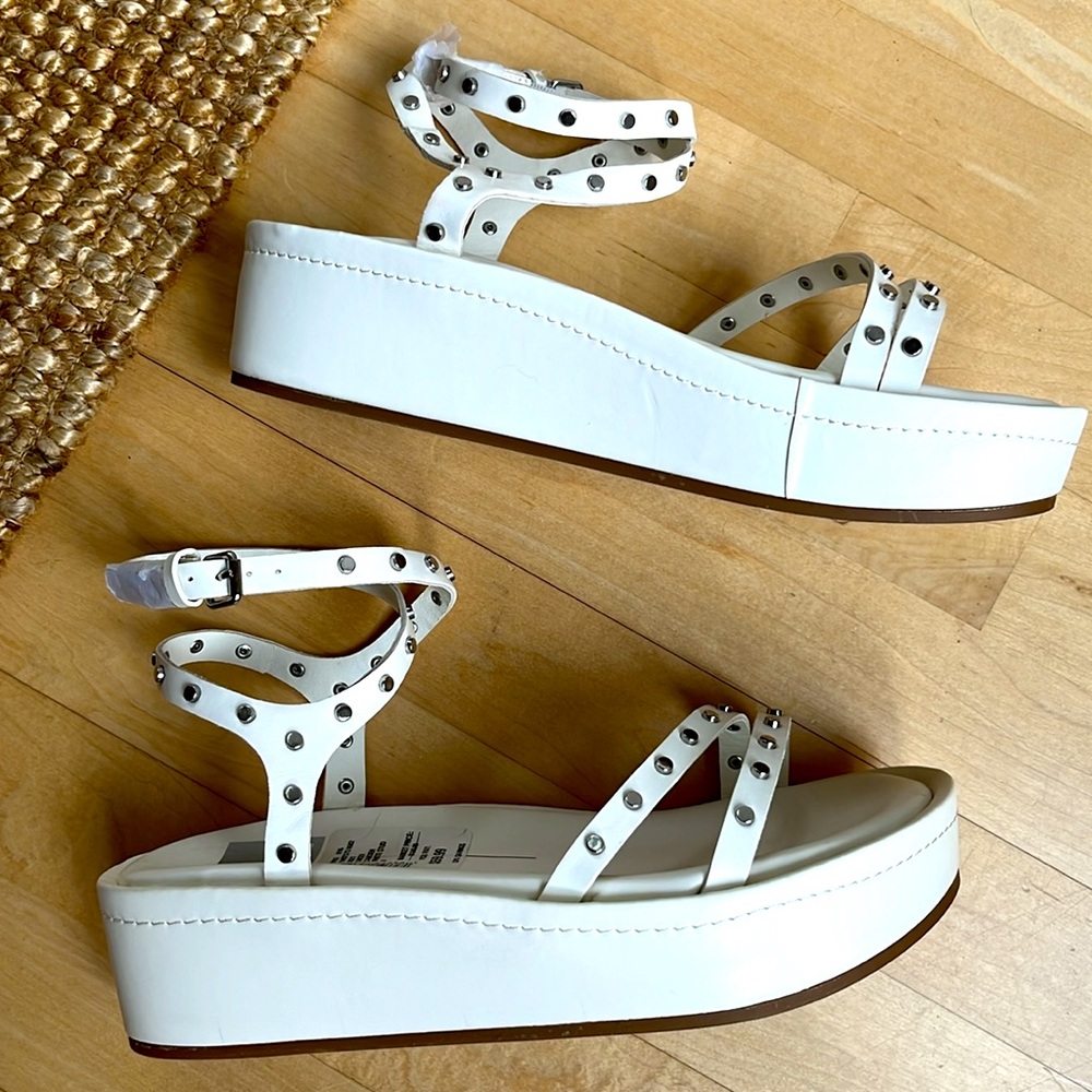 Dolce Vita White Studded Platform Sandals